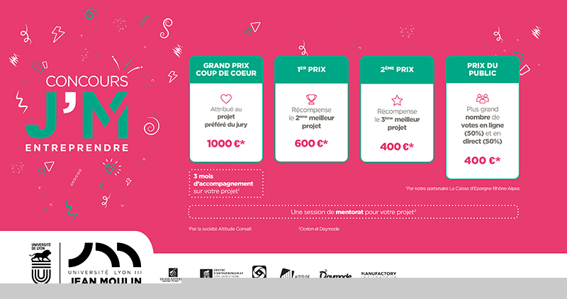 Les prix du Concours J'M Entreprendre 2023