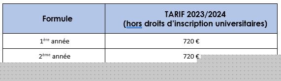 Tarifs FC3 - 2023 2024